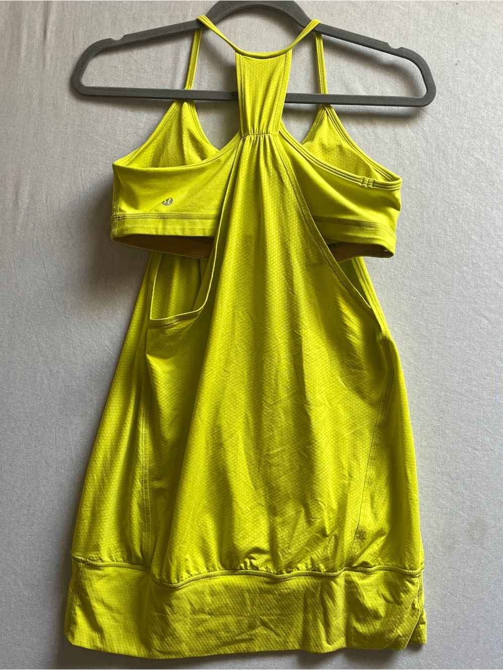 Lululemon No Limits Sports Bra Spaghetti Strap Tank Top Neon Yellow 8
